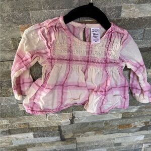 🔴$3 bundle only 🔴Carter's Pink Plaid Baby Top